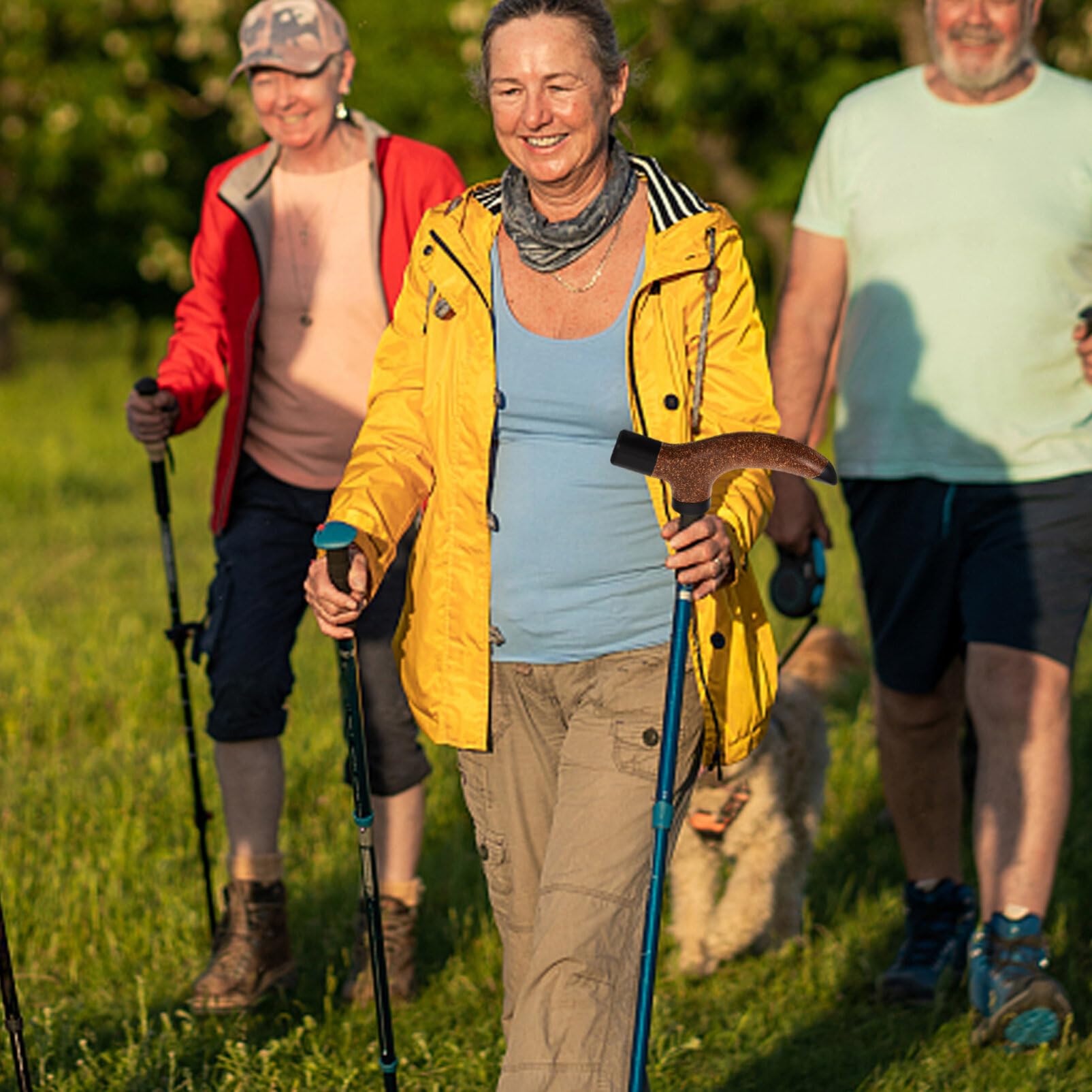 ABOOFAN ergonomic handle curve emphasizes comfortable grip during long hikes.