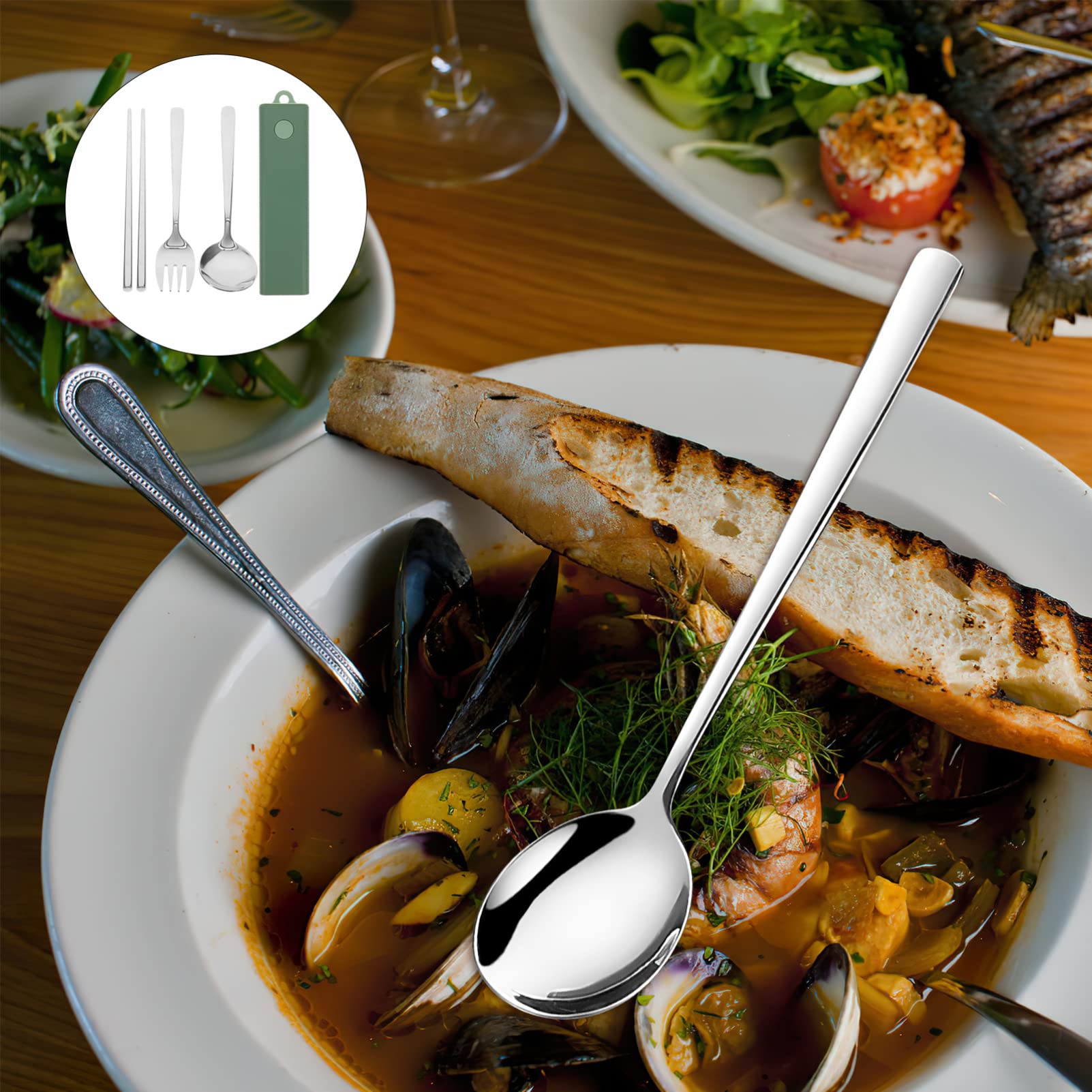 ABOOFAN non-slip chopsticks provide stable grip during meals.