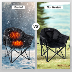 ABORON padded-seat chair delivers warm cushioning during outdoor use.
