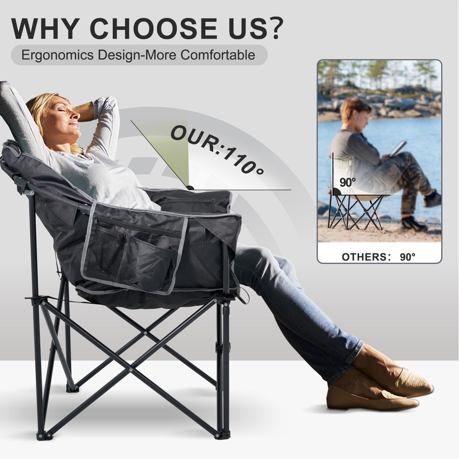 ABORON winter-use chair keeps you comfortable in chilly conditions.
