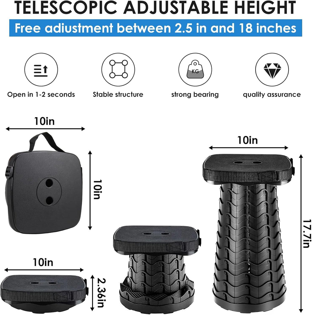 Aboutool collapsible-stool compact-fold highlights easy storage and portability.