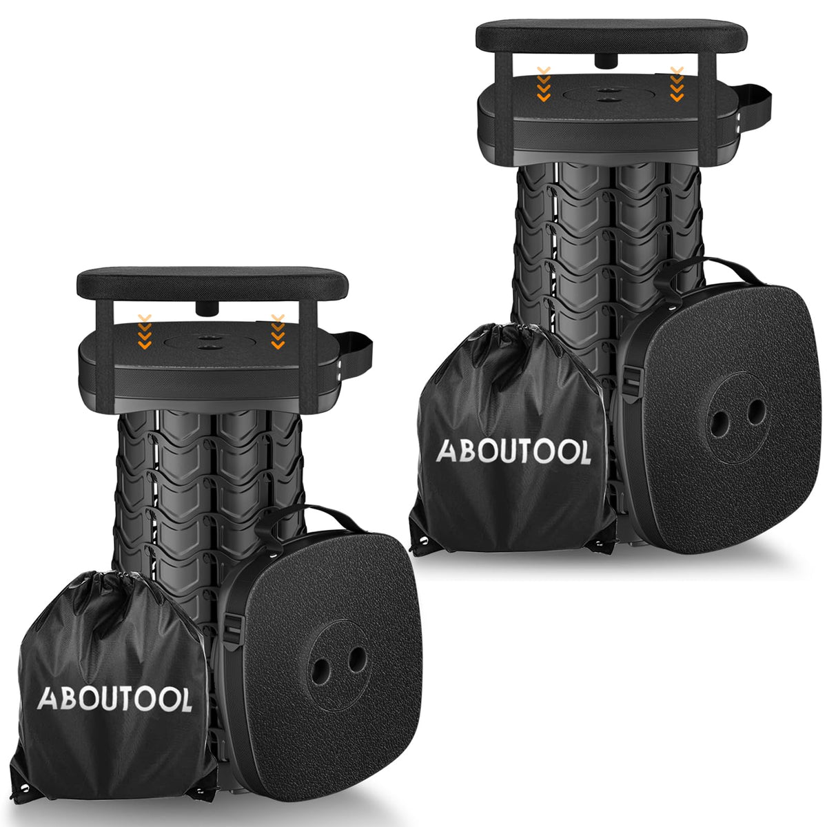 aboutool collapsible stool folded compact for easy portability and storage.