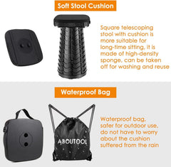 aboutool nylon bag carries the lightweight stool with adjustable strap.