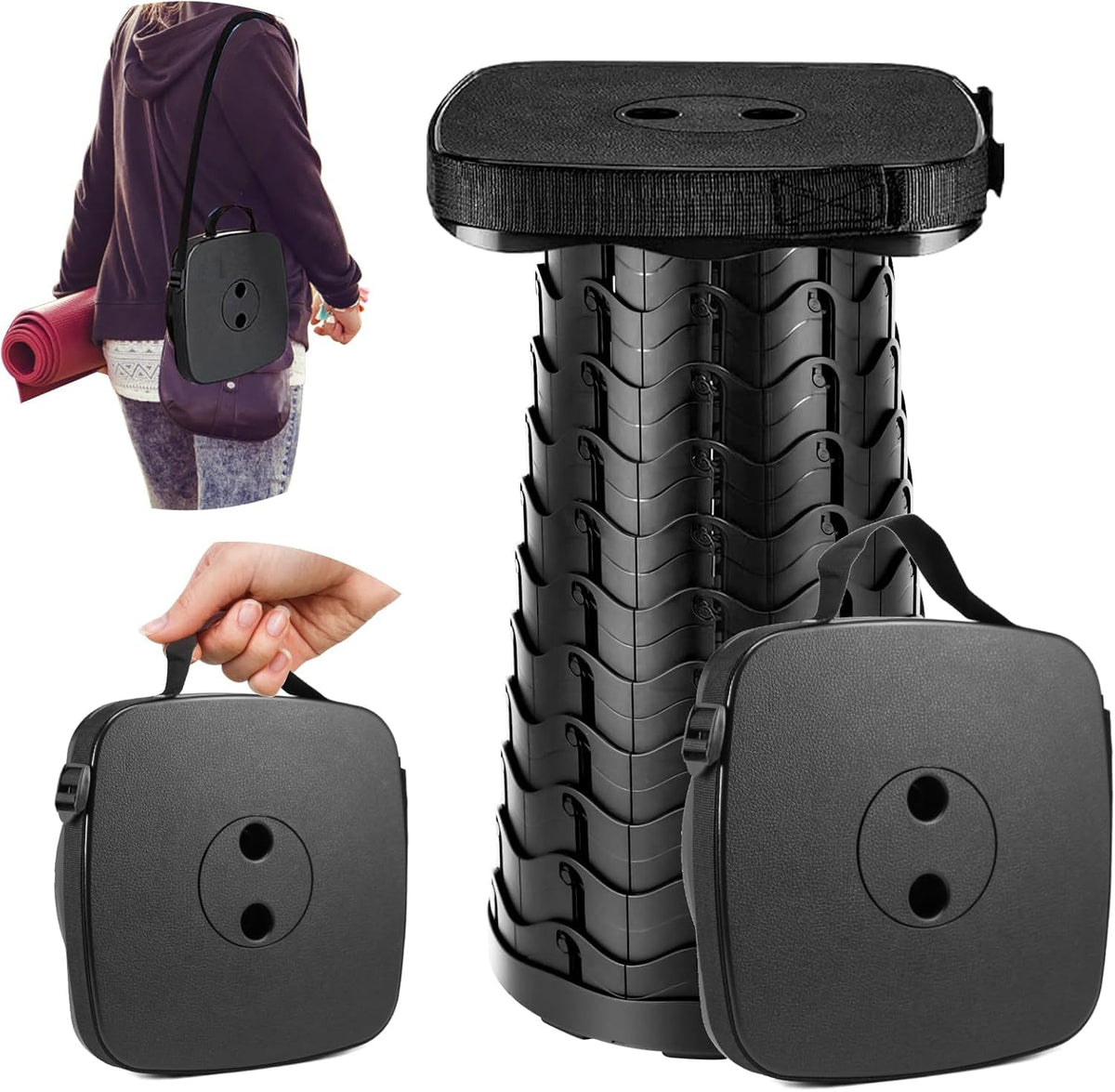 Aboutool collapsible-stool open-height-setup demonstrates adjustable seating height for comfort.