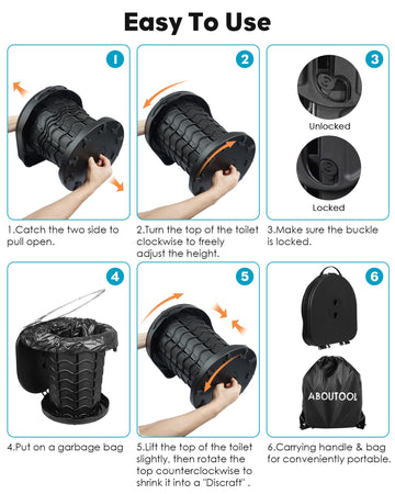 Aboutool quick-pull-twist setup makes assembly quick on any trip.