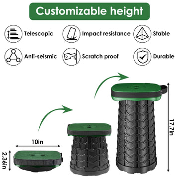 aboutool folding stool height adjustment shows adjustable height range