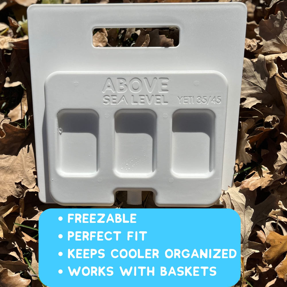 Above Sea Level cooler divider pairs with baskets for versatile camping use.