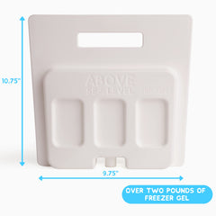 Above Sea Level ice pack divider with gel-filled core helps keep foods cooler during camping.