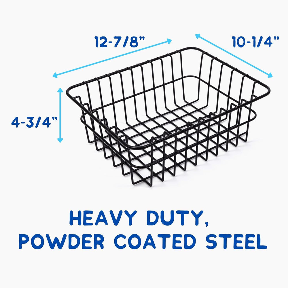 Above Sea Level powder-coated steel wire basket highlights rugged durability.