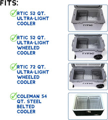 Above Sea Level 72qt Ultra-Light basket in use with divider for separation.