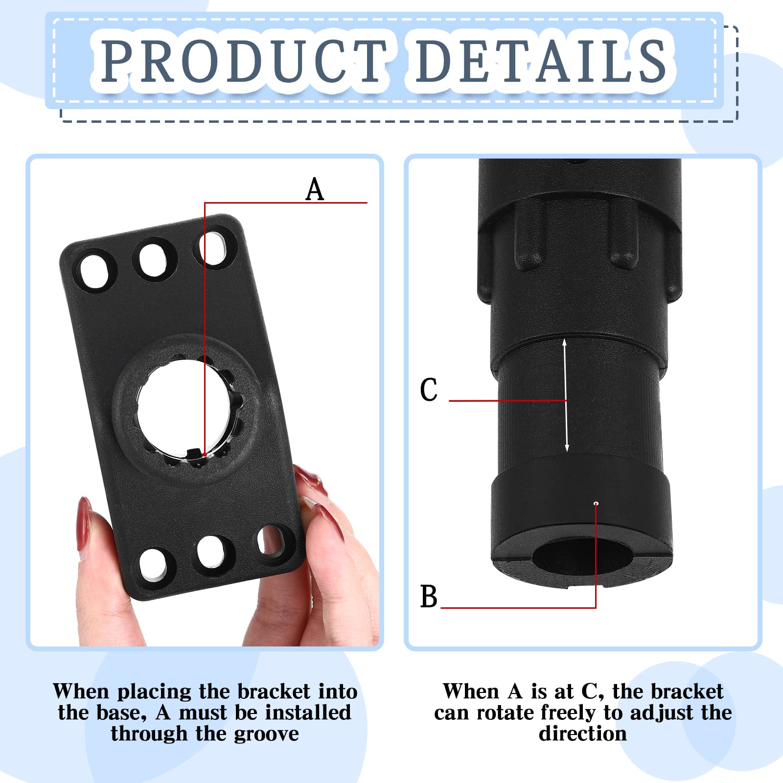 Close-up of ABS material bracket in black