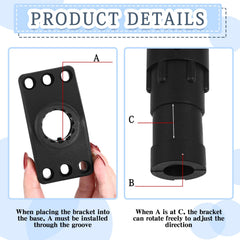 Close-up of ABS material bracket in black