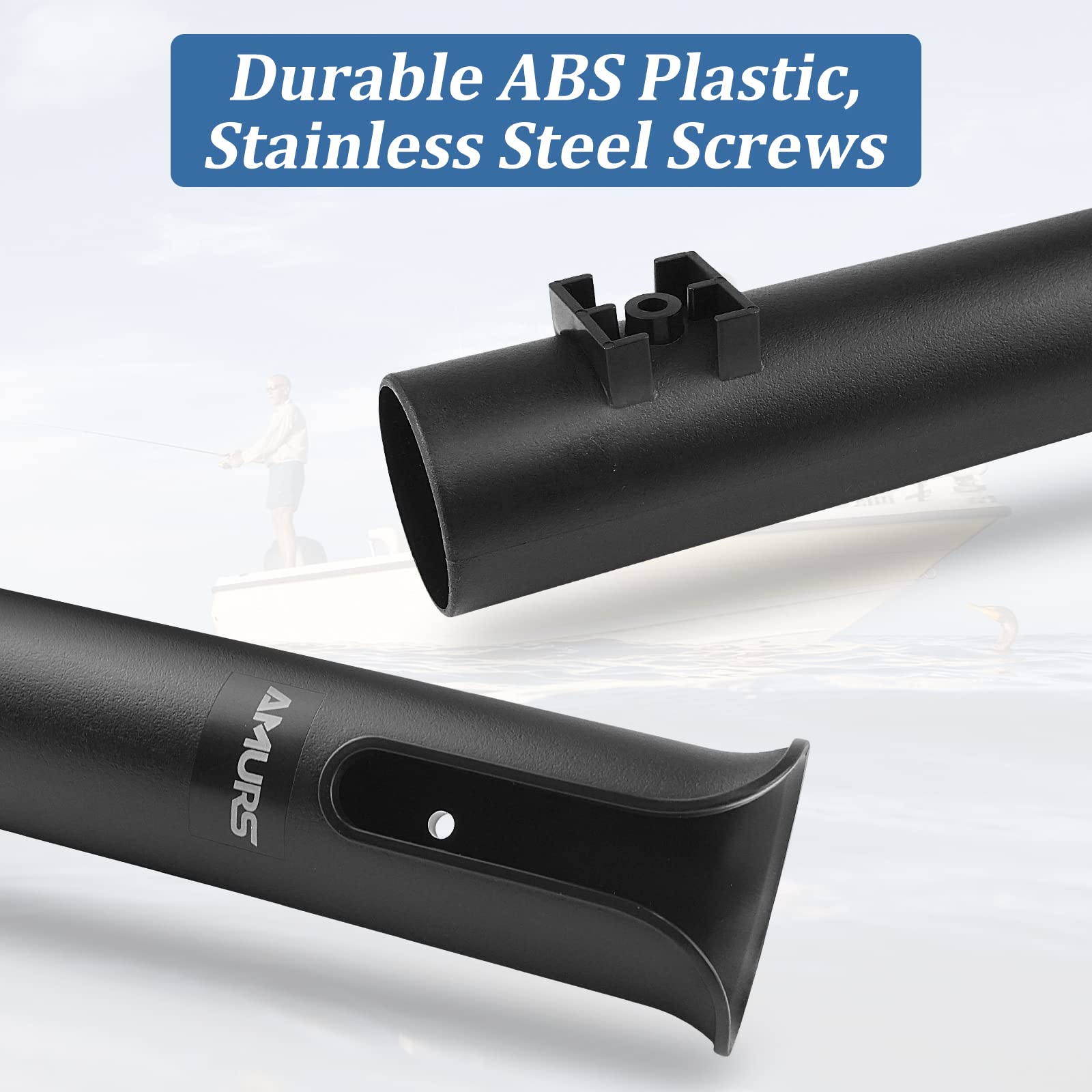 ABS plastic fishing rod holder with dimensions 27 cm x 6 cm