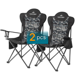 ABSCONDO camping chair tilt-backrest provides lumbar support for long campsite sessions.