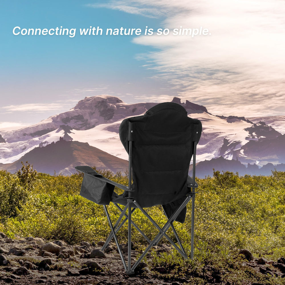 ABSCONDO camping chair two-pack set offers convenient outdoor seating solution.