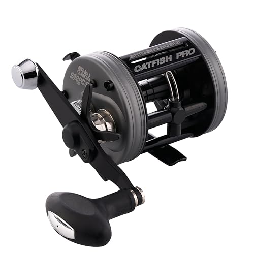 Side view of Abu Garcia Ambassadeur Catfish Pro round reel