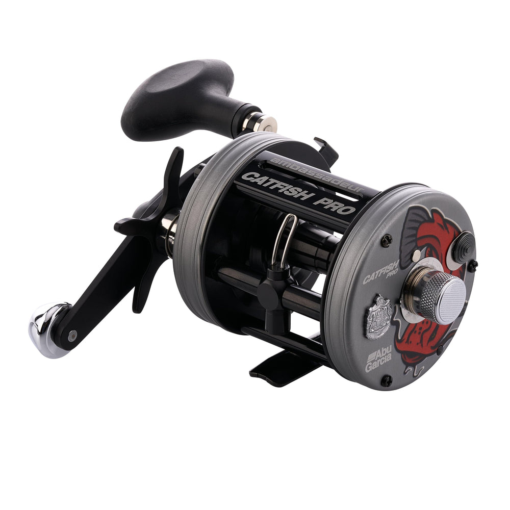 Extended bent handle on Abu Garcia Ambassadeur Catfish Pro