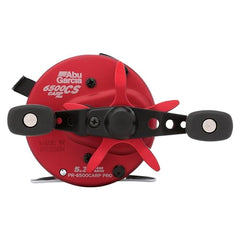 Back view of Abu Garcia Ambassadeur Carp Pro emphasizes a sturdy frame and compact handle.
