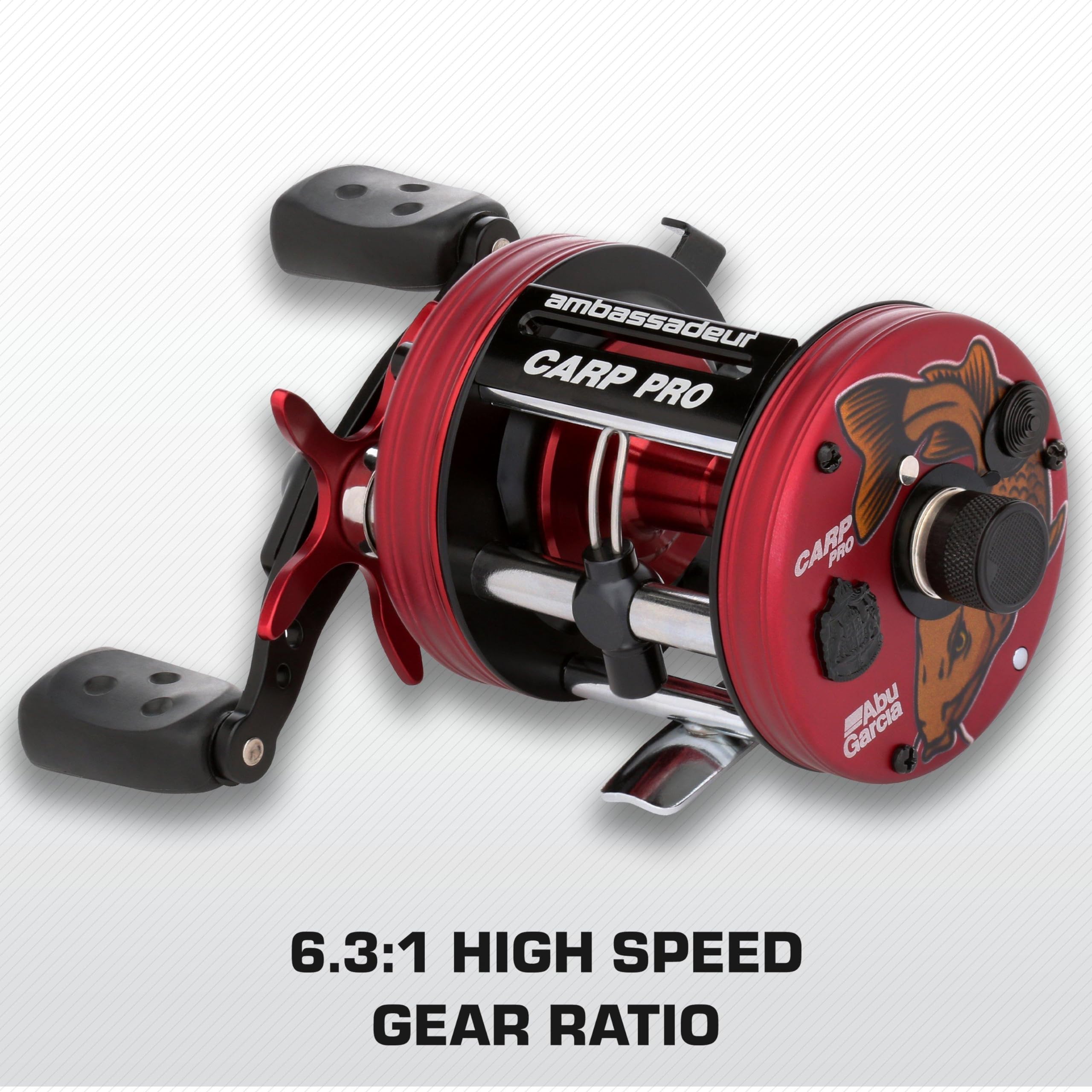 In-use shot of Abu Garcia Carp Pro reel ready for long casts.