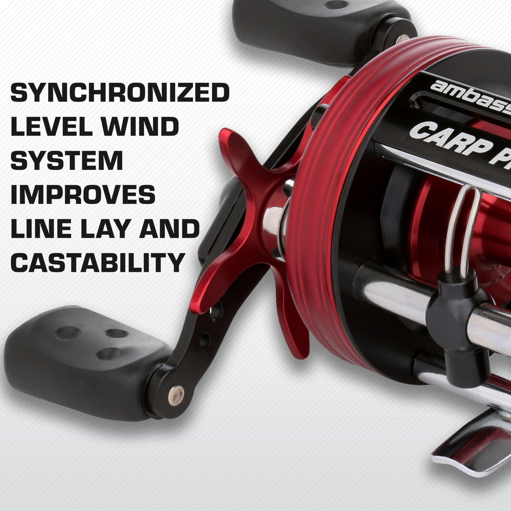 Aluminum body and robust build of the Abu Garcia Carp Pro reel.