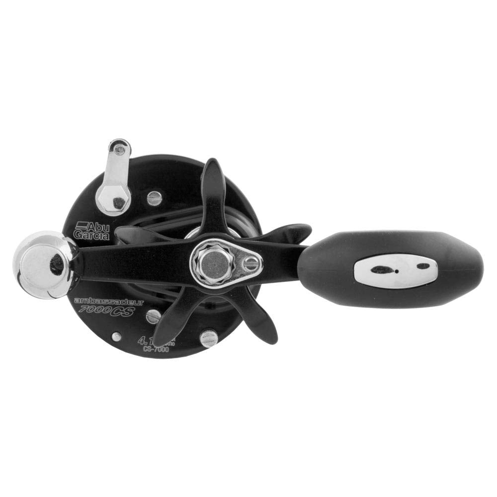 Abu Garcia Ambassadeur CS reel side profile shows rugged, tournament-ready construction.