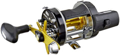 Abu Garcia Ambassadeur Line Counter 5500, spool-detail shot highlighting lightweight aluminum frame for all-day use.
