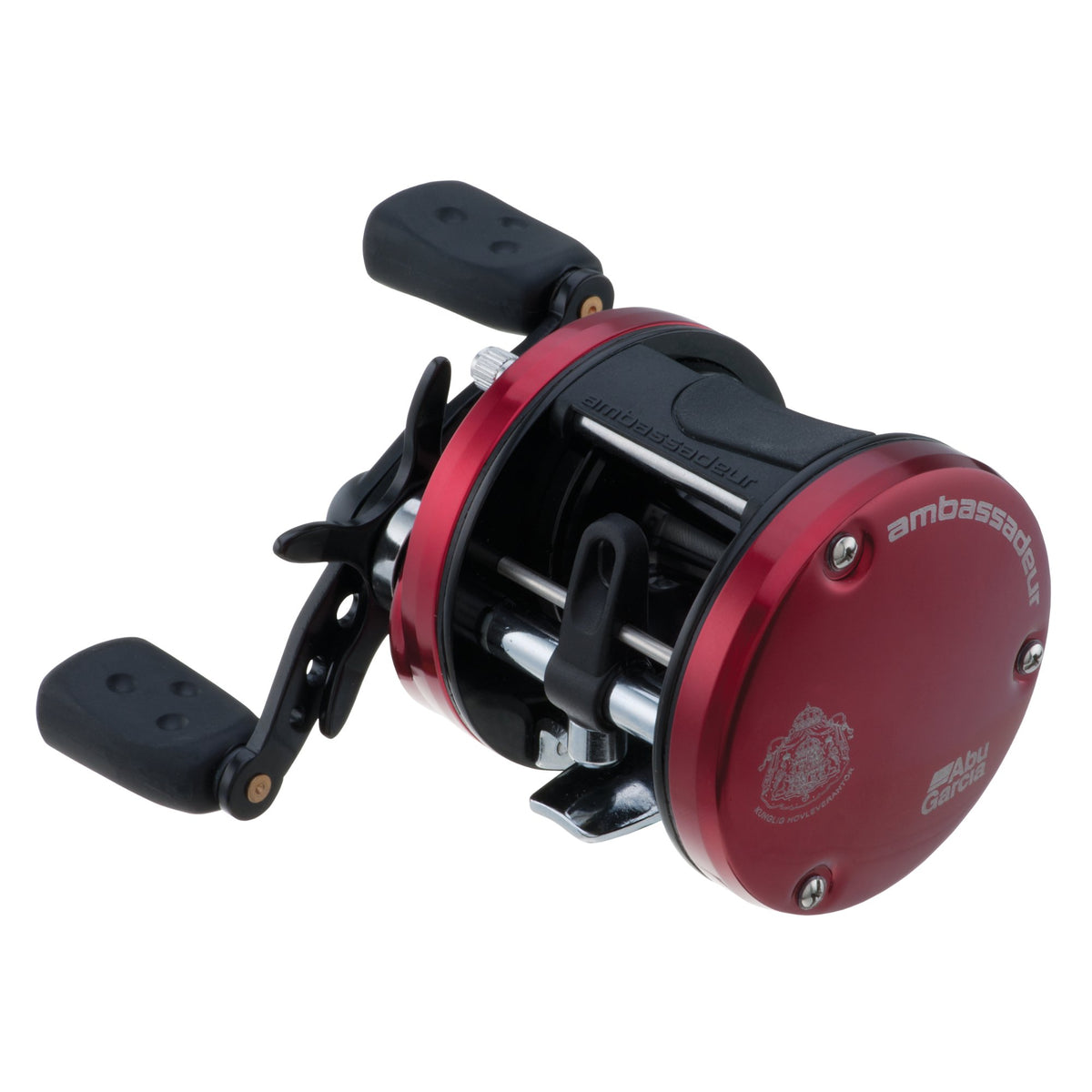 Abu Garcia Ambassadeur SX side view reel highlights lightweight aluminum spool for strong, precise casting.
