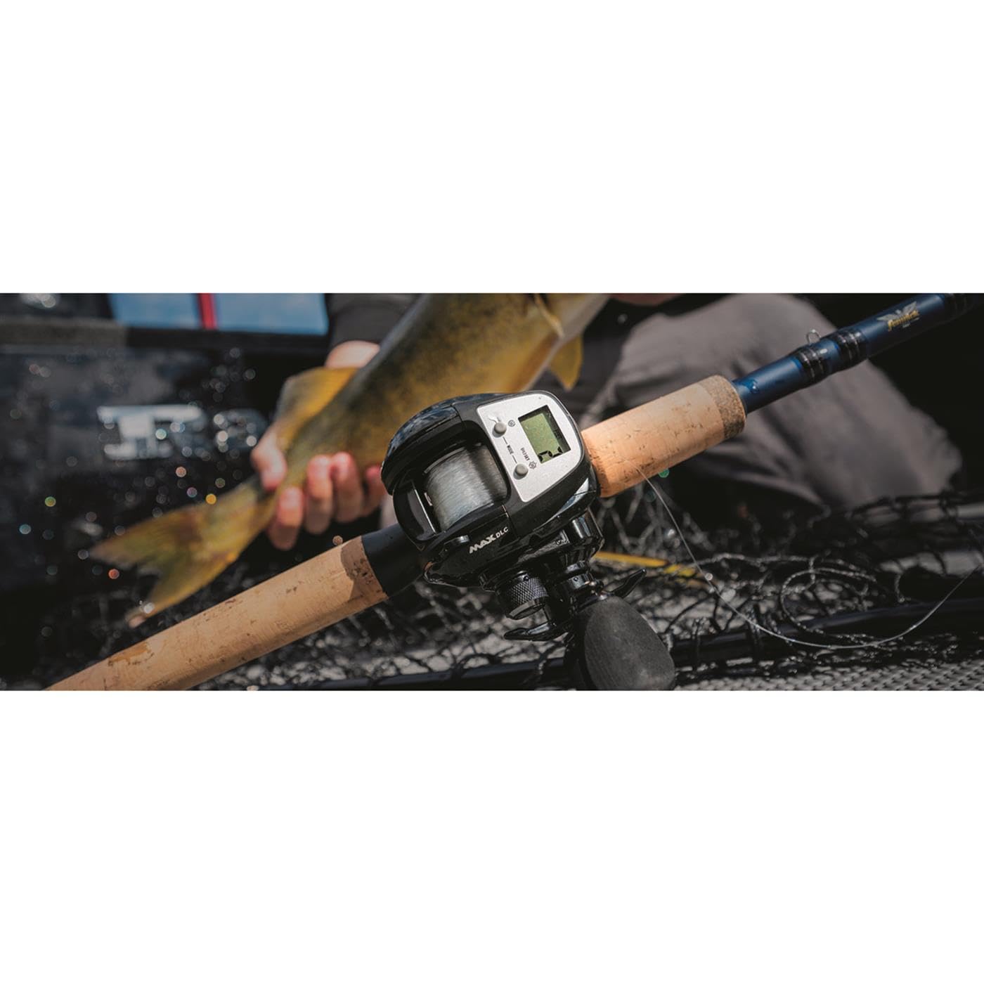 Abu Garcia Max Digital Line-Counter reel in action for trolling and deep-water setups.