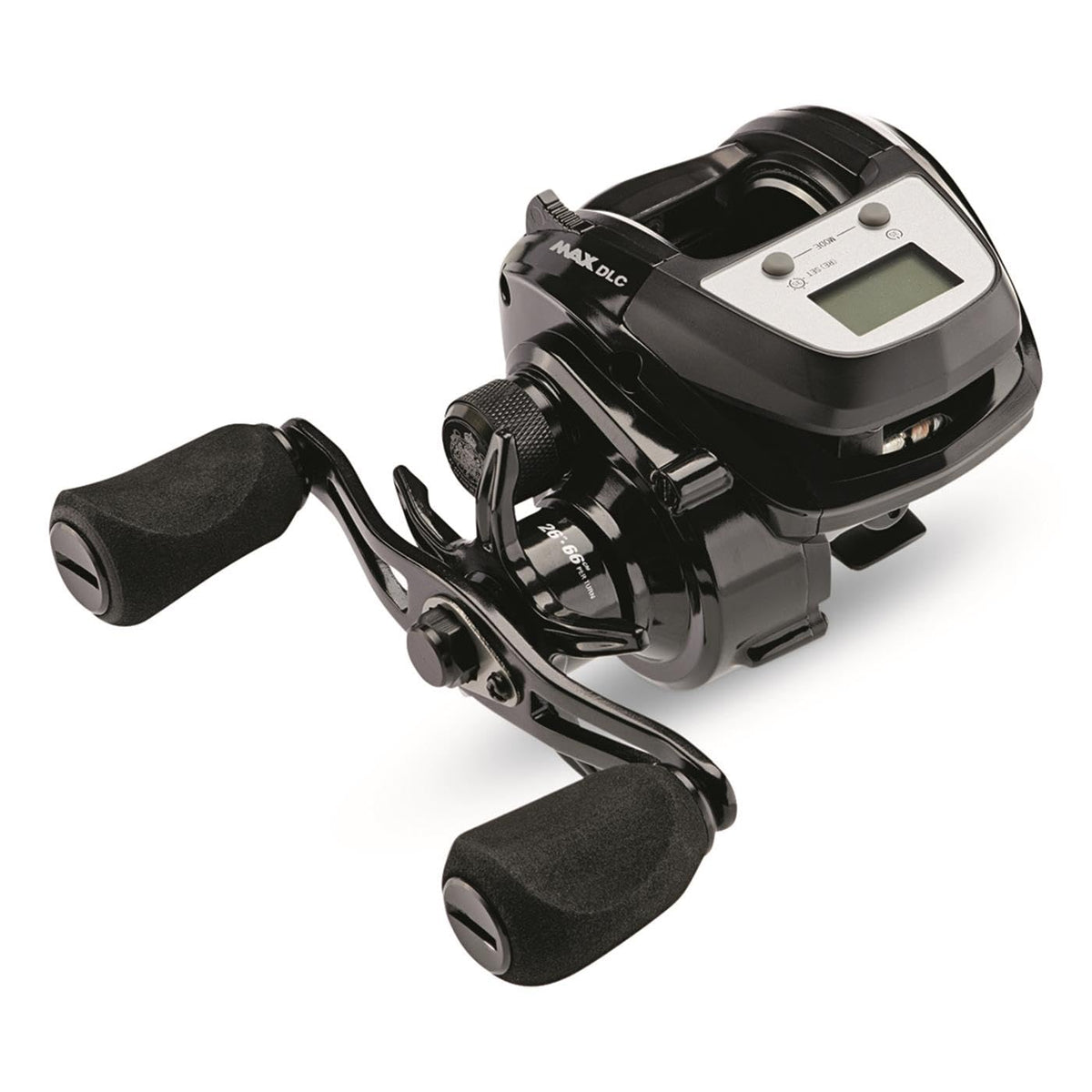 Abu Garcia Max Digital Line-Counter reel top view shows compact low-profile design for precise trolling.