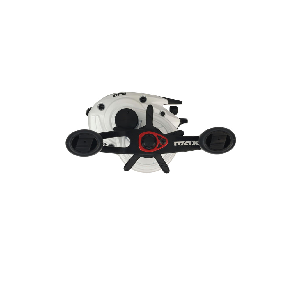 Abu Garcia Max Pro left-hand handle with oversized soft touch knobs for a secure grip