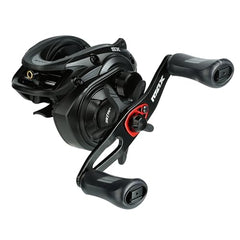 Left-hand retrieve Max SX reel highlighting lightweight graphite body for easy handling.
