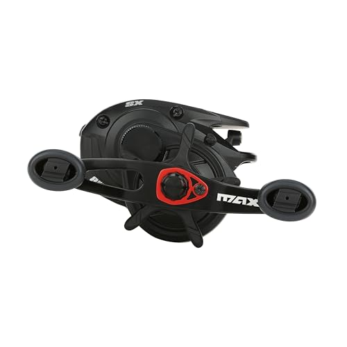 Abu Garcia Max SX reel handle close‑up reveals a 90mm aluminum bent handle