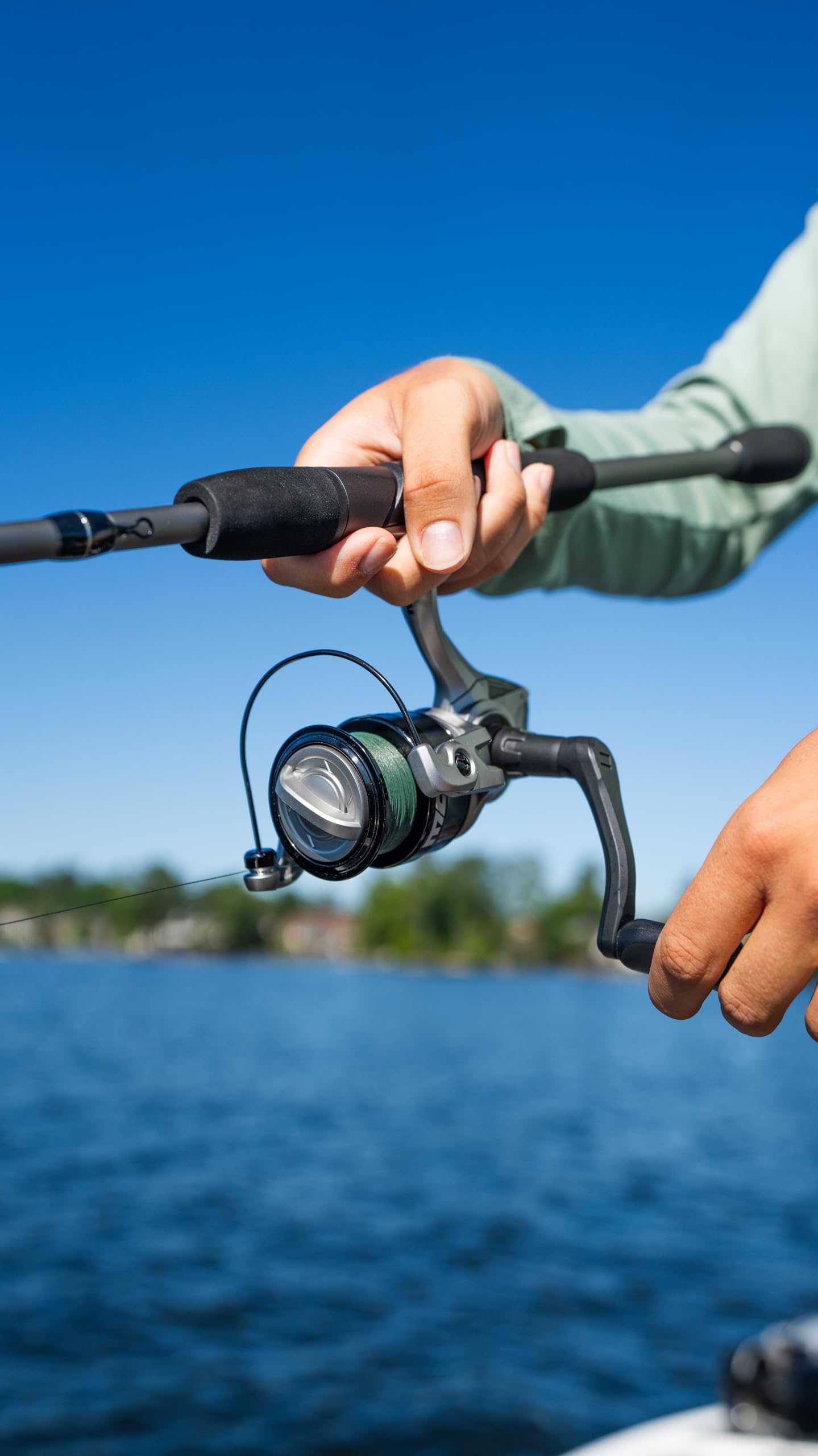 Abu Garcia Max X 5.2:1 gear ratio enables steady line recovery.