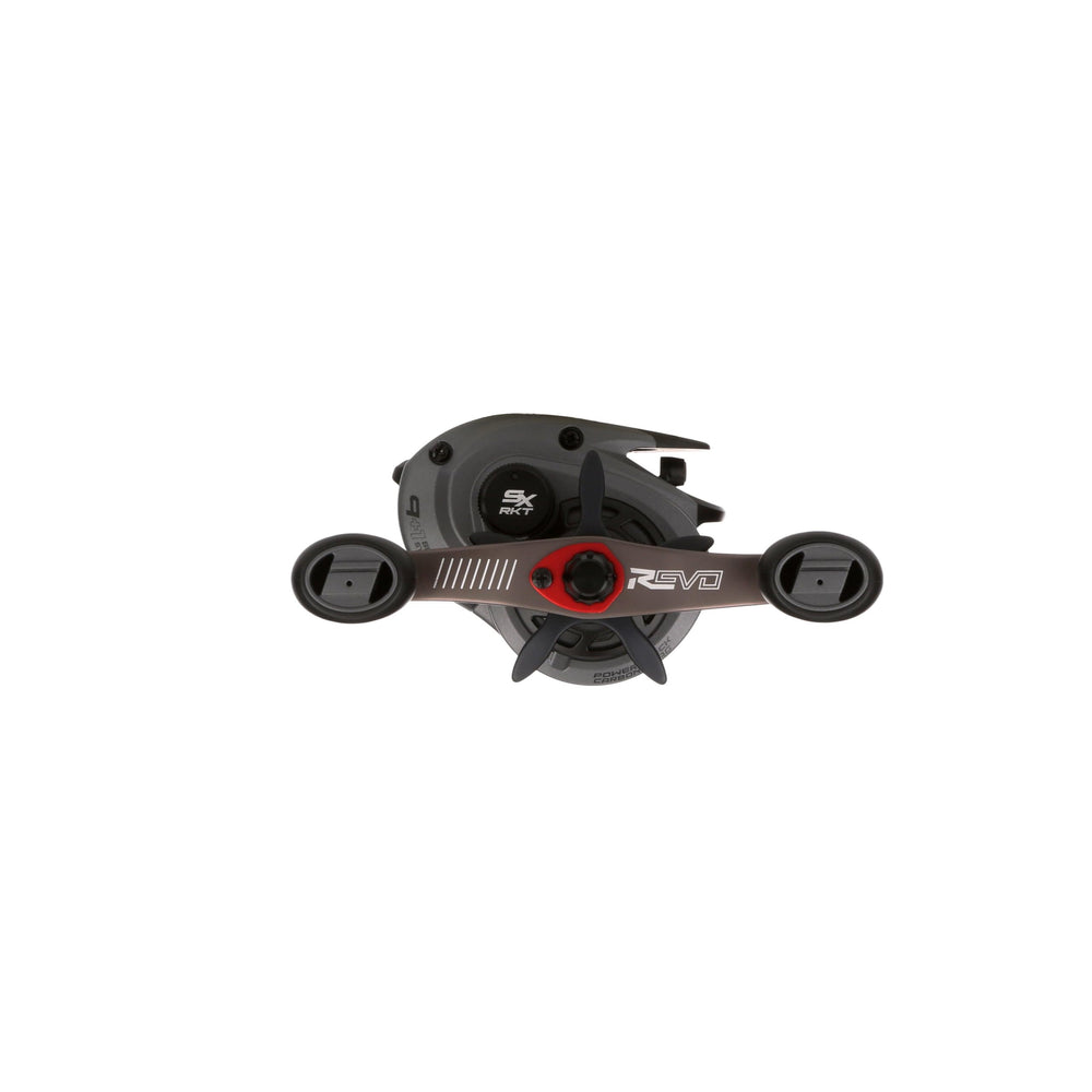 Abu Garcia Revo 5 SX RKT braking system demonstrated for precise casts.