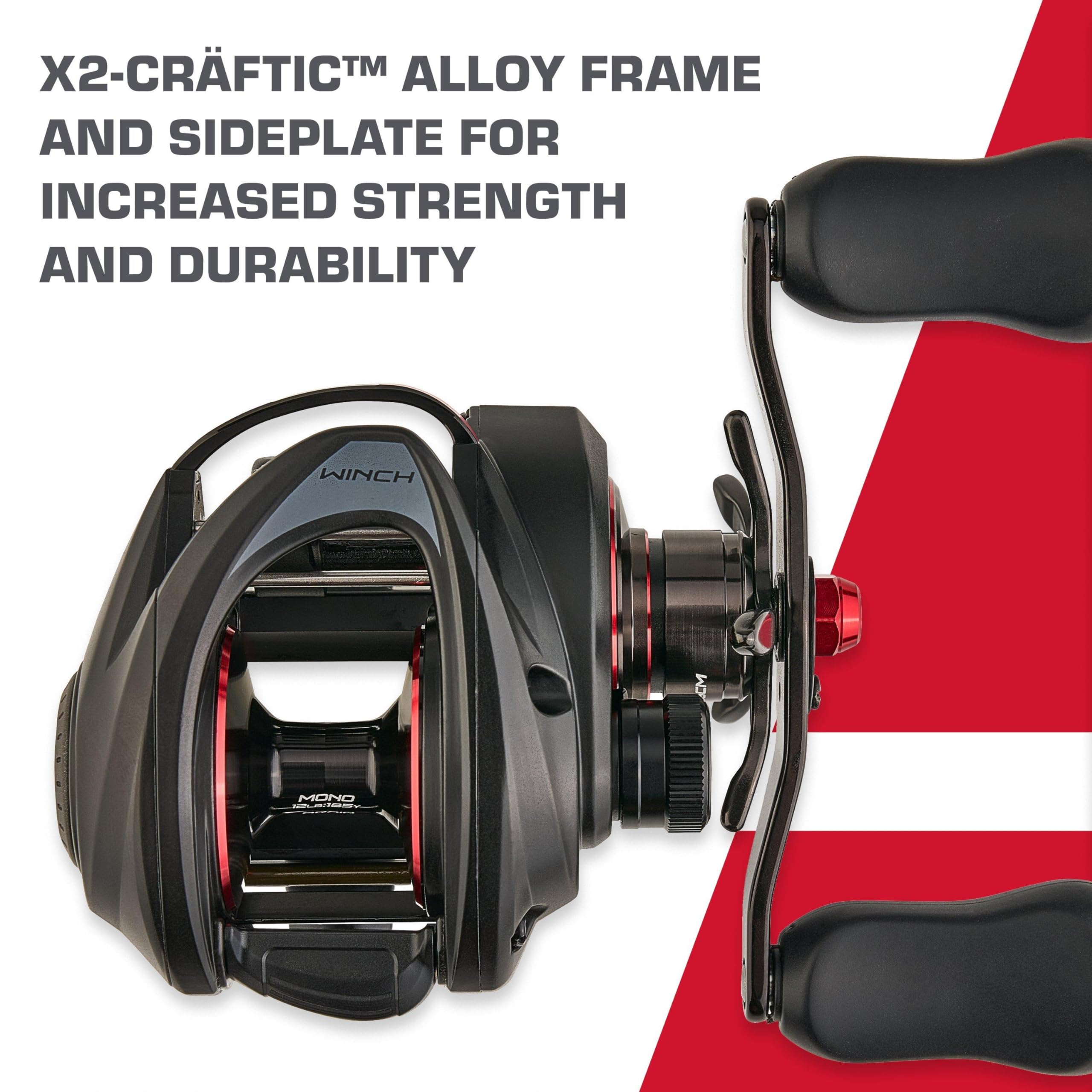 Abu Garcia Revo 5 Winch nine bearings ensure smooth operation and reliability.