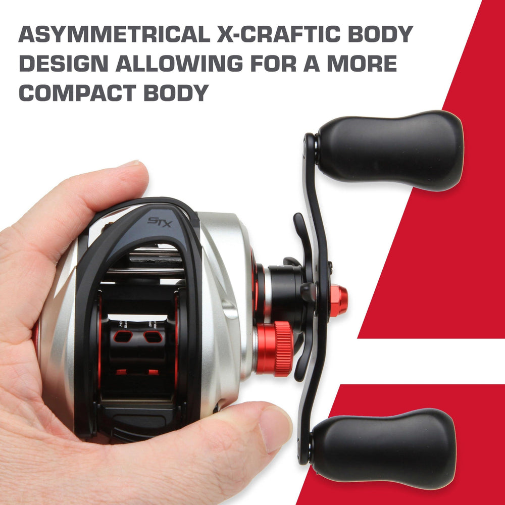 Abu Garcia Revo STX low profile reel X2-Cräftic frame close-up for strength.