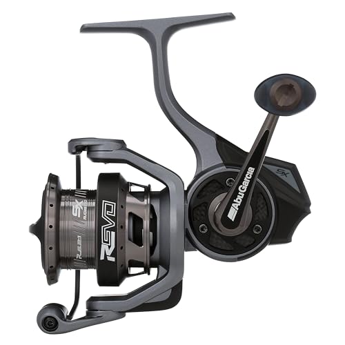 Abu Garcia Revo SX angled shot emphasizing V-Rotor design for stable line control.