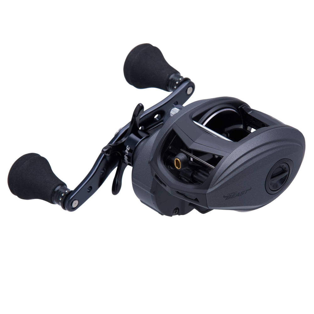 Abu Garcia Revo Toro Beast 60LP reel in black and smoke with right-hand retrieve