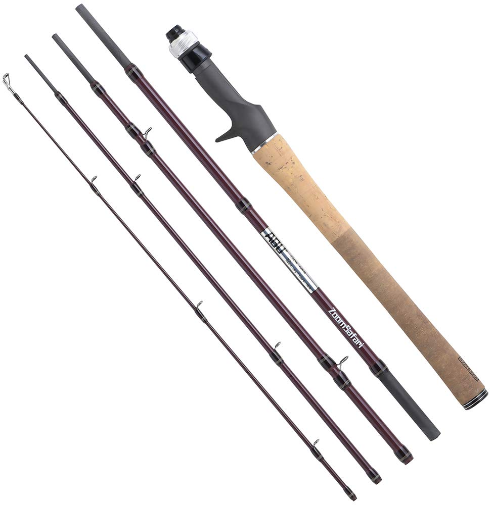 Abu Garcia Zoom Safari 6-6ft rod with rose violet finish, ready for travel and versatile fishing
