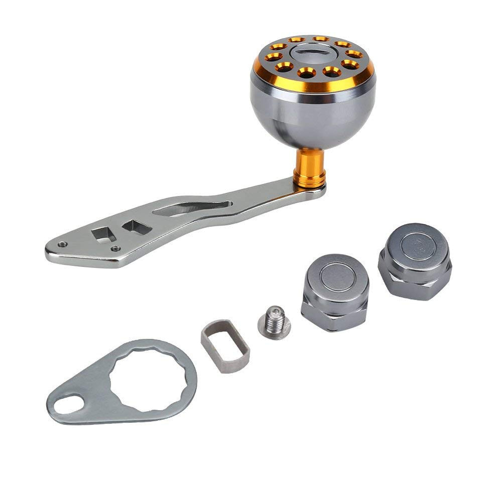 Gold Abu Round Baitcast reel handle grip close-up