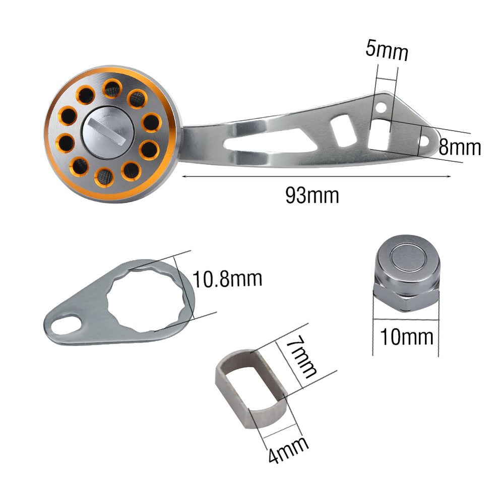 Red Abu Round Baitcast reel handle grip packaging and parts