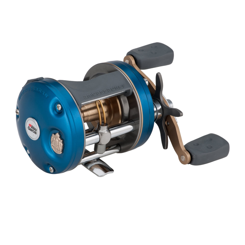 Abu Garcia Ambassadeur C4 reel front view showing lightweight aluminum spool for strength