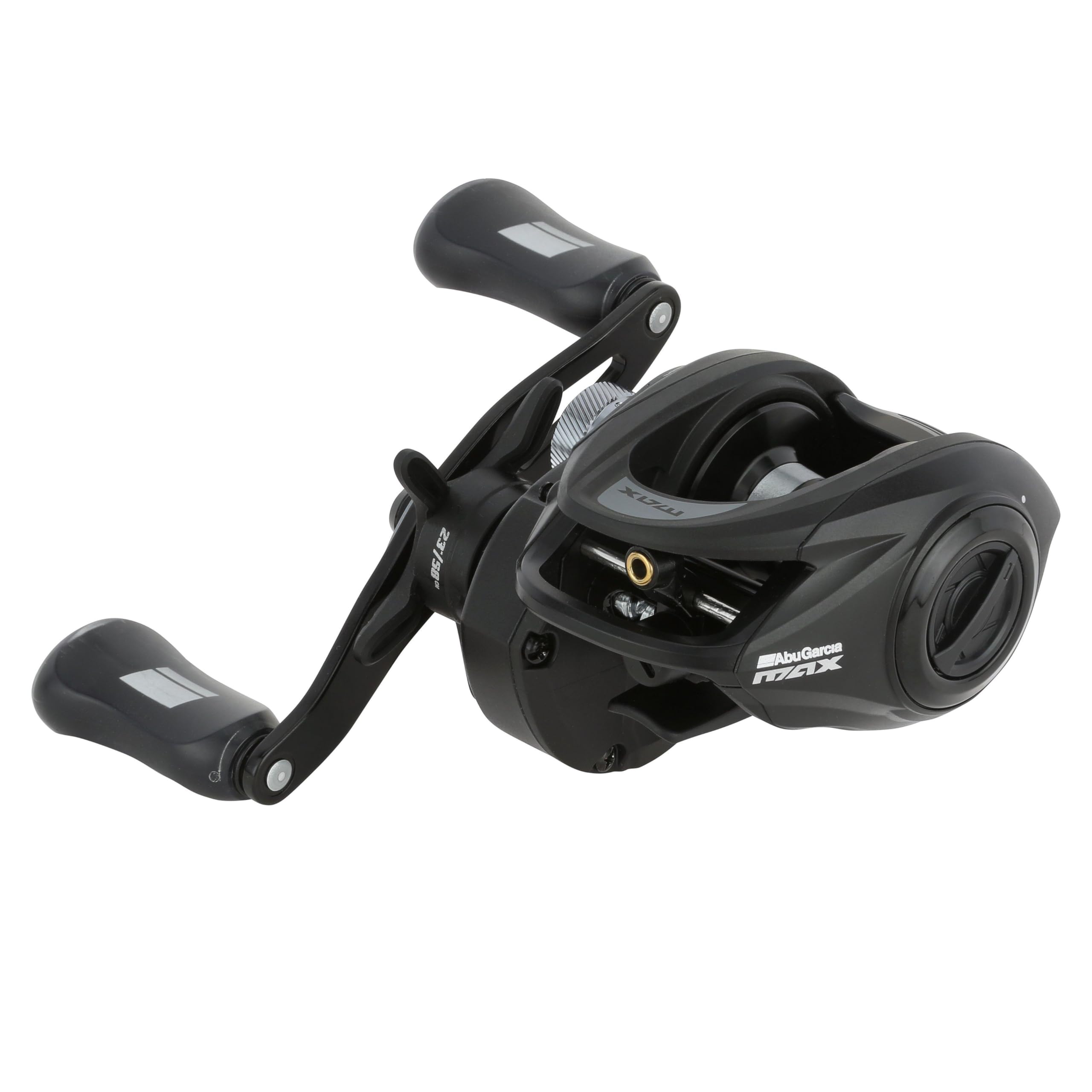 Abu Garcia Max SX Winch reel front view showing compact, durable profile for bass fishing.