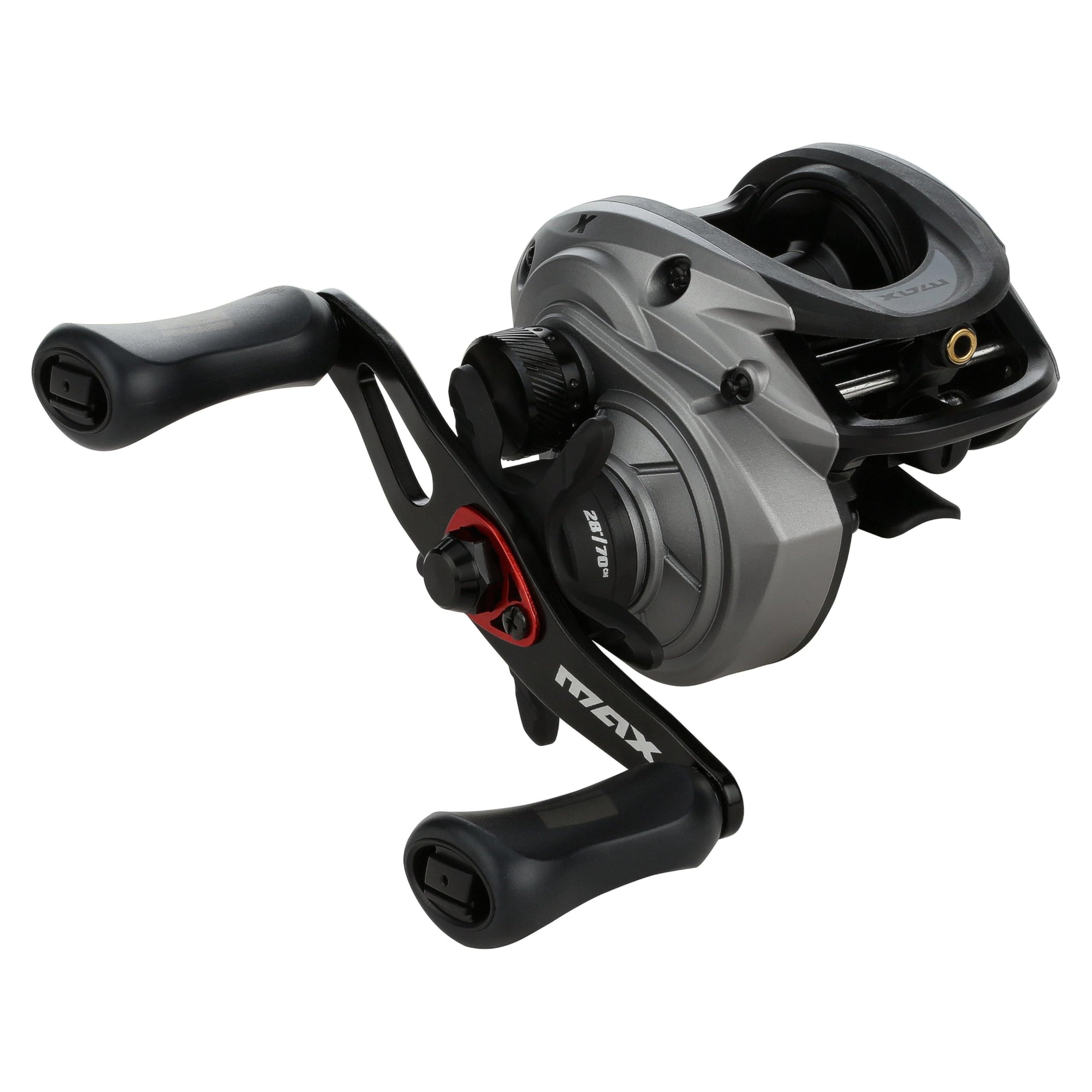 Abu Garcia Max X LP Duragear brass gear supports durability for long use.