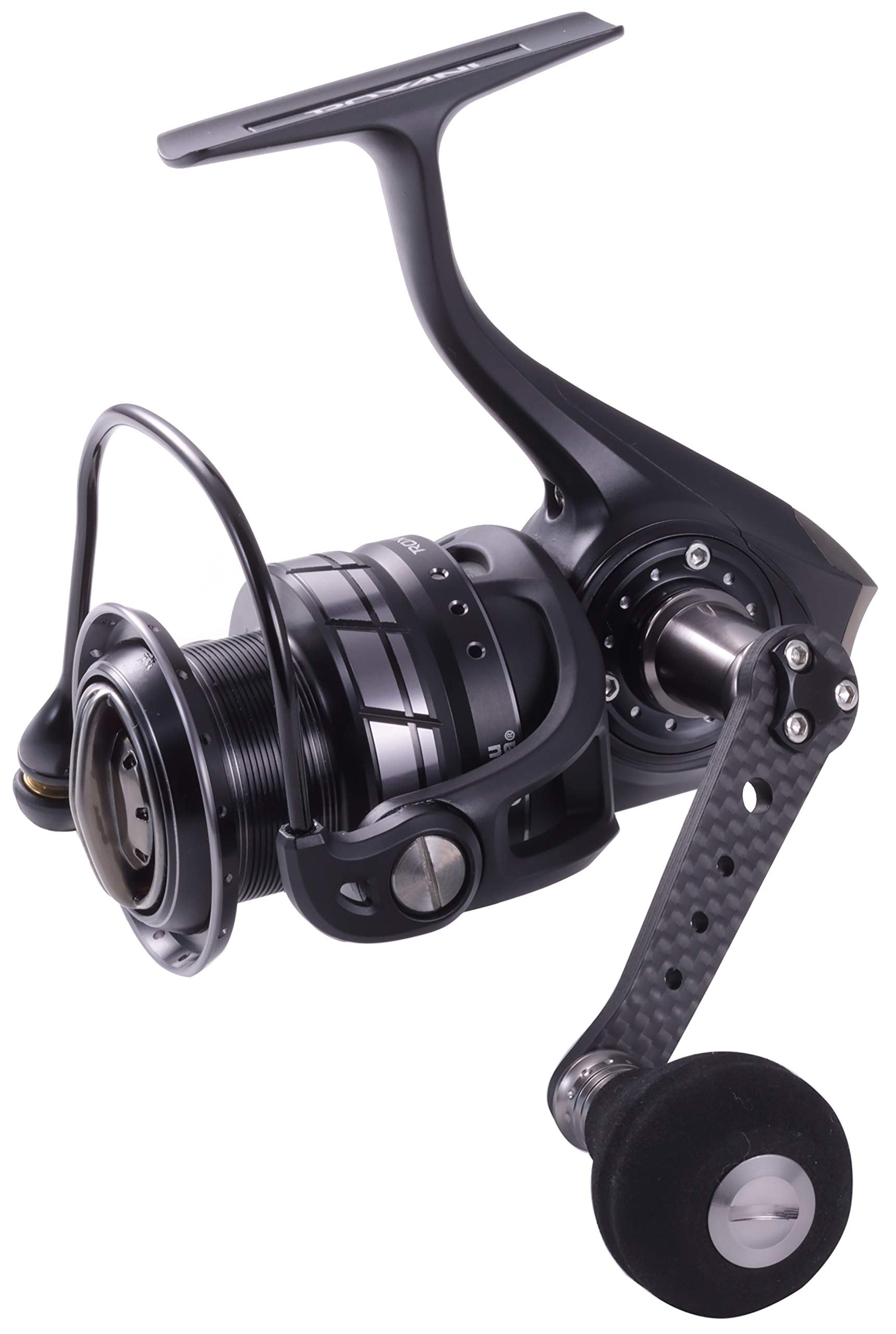 Abu Garcia Roxani 2500MSH front view with aluminum body for saltwater use