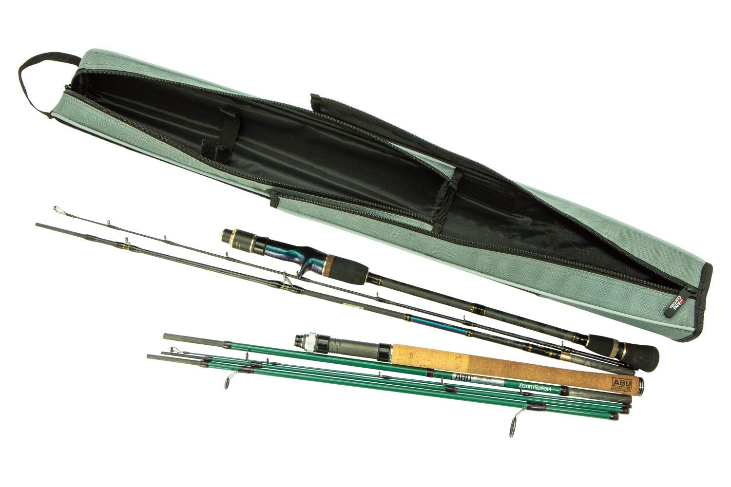 Abu Garcia rod case in car trunk for road trips and storage