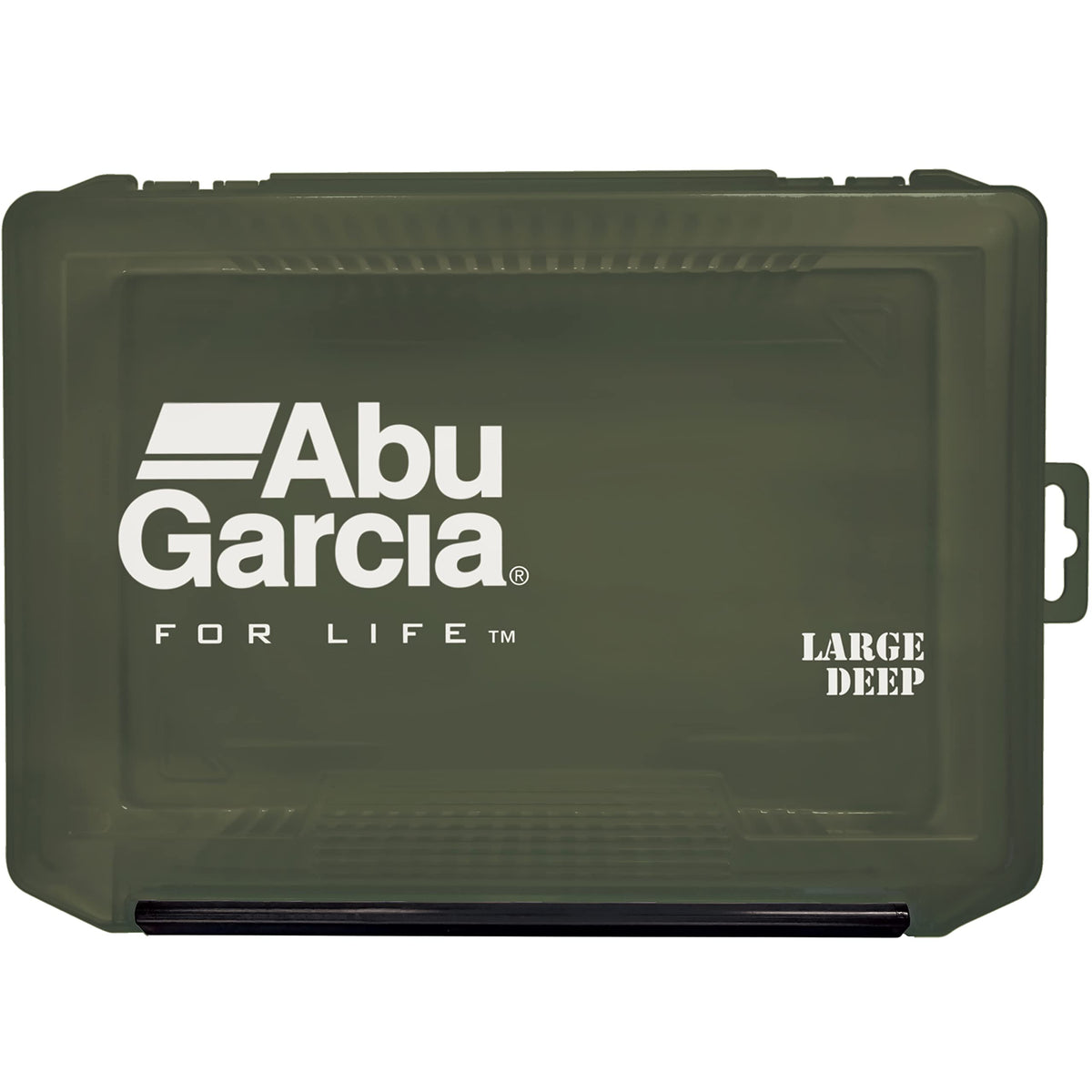 Abu Garcia VS-3020NDDM deep olive lure case front view highlighting tall lure storage
