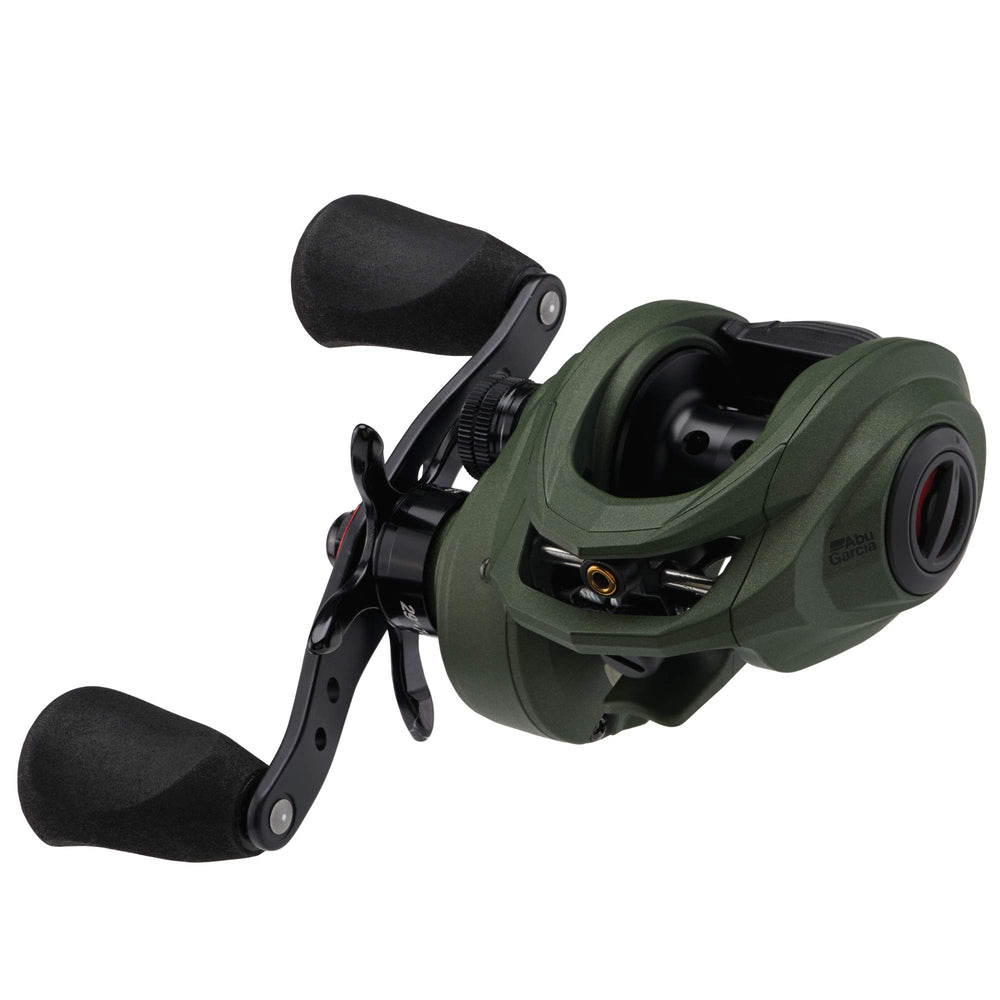 Abu Garcia Zata baitcast reel front view highlights compact low-profile design for easy casting.