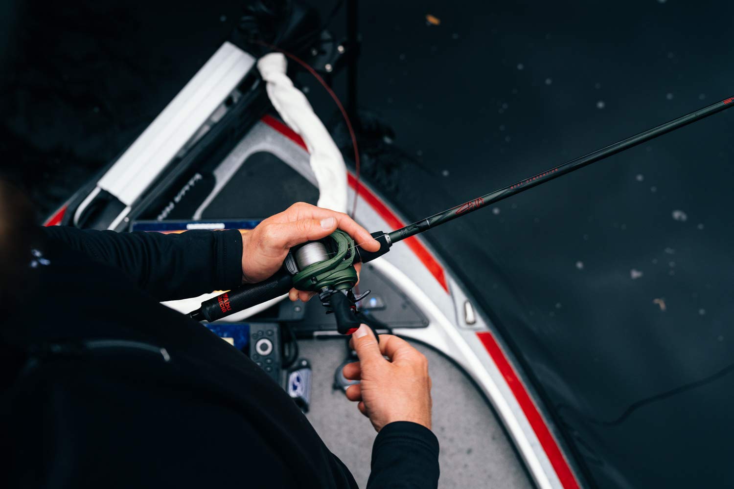 Abu Garcia Zata Infini brake closeup highlights adjustable control for various setups.