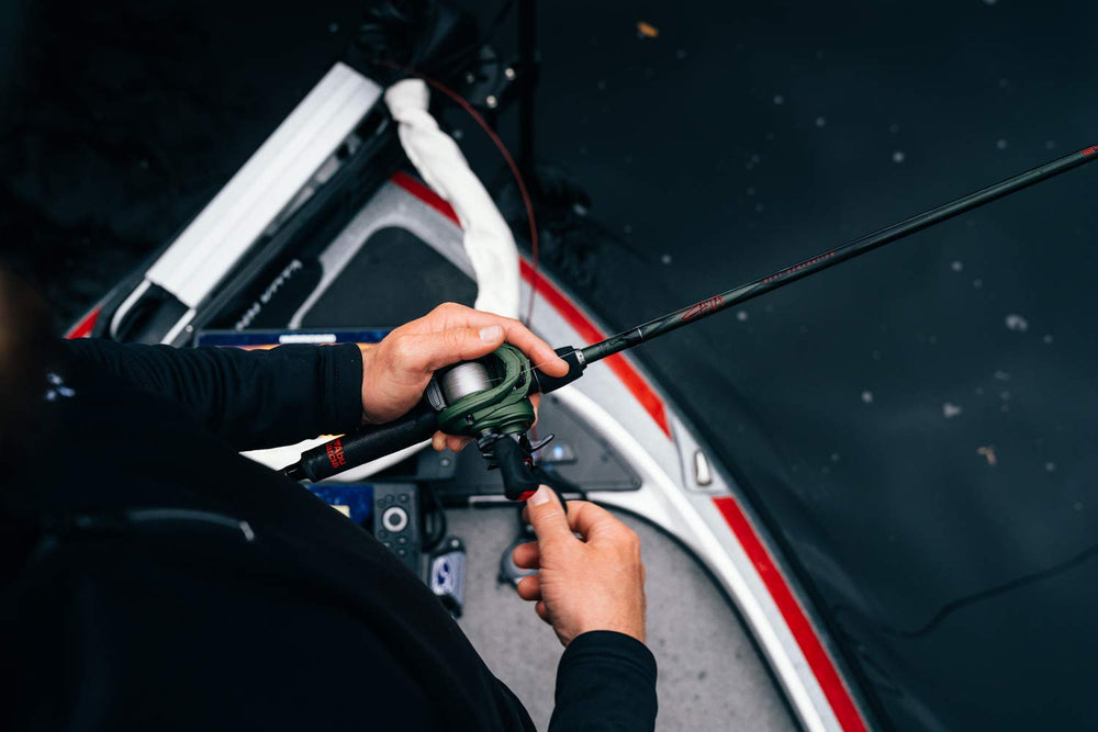 Abu Garcia Zata Infini brake closeup highlights adjustable control for various setups.